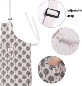 img 2 attached to Cook and Bake with Style: URATOT 3-Piece Women's Cotton Linen Apron with Adjustable Strap and 2 Pockets