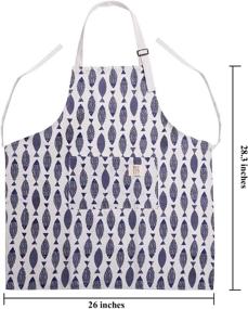 img 3 attached to Cook and Bake with Style: URATOT 3-Piece Women's Cotton Linen Apron with Adjustable Strap and 2 Pockets