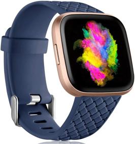 img 4 attached to 📱 Wepro Силиконовый браслет в стиле плетения, совместимый с Fitbit Versa 2 / Fitbit Versa / Fitbit Versa Lite SE SmartWatch для женщин и мужчин - доступны размеры S и L