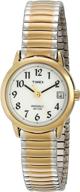 timex women's t2h491 easy reader two-tone stainless steel watch - stylish 25mm expansion band logo