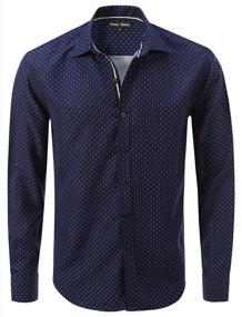 img 4 attached to 7Encounter Patterned Cotton Spread Collar Men's Shirts