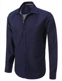 img 2 attached to 7Encounter Patterned Cotton Spread Collar Men's Shirts