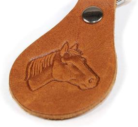 img 2 attached to Grain Brown Leather Keychain Horse
