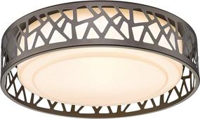 img 4 attached to 💡 Oil Rubbed Bronze Flush Mount Ceiling Light, VICNIE 12 inch 15W LED Dimmable Fixture, 3000K Warm White, ETL Listed for Kitchen, Hallway, Bedrooms (Metal Body & Acrylic Shade)