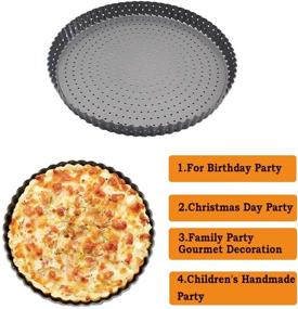 img 3 attached to 🍕 Non-Stick Aluminum Pizza Pan with Holes, Premium Round Pizza Bakeware Baking Tray - Heavy Duty Carbon Steel Pizzas Serving Circle Pan, 9 inch (Black)