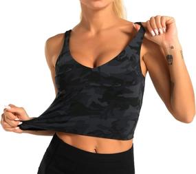 img 3 attached to Dragon Fit Longline Padded Bra Yoga Crop Tops Fitness Sports & Fitness and Running