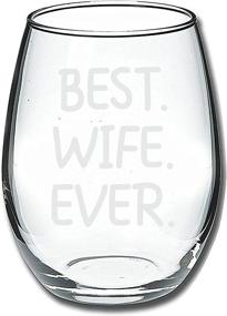 img 2 attached to Best Wife Ever Wine Glass 15oz: Unique Romantic Gift Idea for Her, Ideal for Wife, Aunt, Grandma - From Son, Daughter, Husband, or Kids - Perfect Wedding Anniversary or Valentines Gifts for Women - Evening Mug