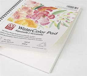 img 3 attached to OAT ART STUDIO Watercolor Paper Pad: Heavyweight Hot Press, Micro-Perforated, 140lb, 9x12 Inch, 20 Sheets