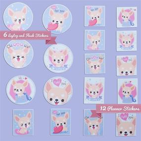 img 3 attached to 🐶 Navy Peony Devoted Chihuahua Puppy Sticker Set (18-Pack) - Waterproof, Durable, Perfect Fit - Square & Vertical Planner Stickers - Big & Round Laptop & Water Bottle Decals