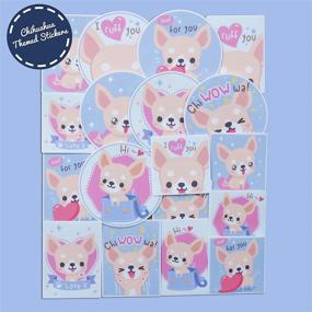 img 2 attached to 🐶 Navy Peony Devoted Chihuahua Puppy Sticker Set (18-Pack) - Waterproof, Durable, Perfect Fit - Square & Vertical Planner Stickers - Big & Round Laptop & Water Bottle Decals