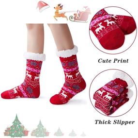 img 1 attached to 🎄 Рождественская грипосодержащая гольфы и колготки "Christmas Slipper Grippers" для девочек