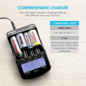 img 3 attached to Tenergy TN456 Intelligent Universal Battery Charger: 4 Slots, LCD Display, USB Output, Power Adapter - Ideal for Li-ion, NiMH, and NiCD Rechargeable Batteries