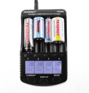 tenergy tn456 intelligent universal battery charger: 4 slots, lcd display, usb output, power adapter - ideal for li-ion, nimh, and nicd rechargeable batteries logo