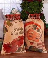 🎅 jumbo oversized christmas gift sacks - santa claus drawstring bags set of 2 for shopping, storage & holiday gifting logo