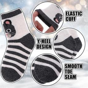 img 2 attached to DOSKONI Kids Boys Girls Thick Wool Winter Warm Cute Cartoon Animal Thermal Crew Socks 6 Pack - Children's Socks