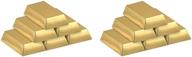 💰 shiny gold bar paper favor treat boxes: perfect for pirate, western, and casino party decorations logo