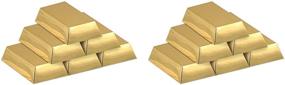 img 4 attached to 💰 Shiny Gold Bar Paper Favor Treat Boxes: Perfect for Pirate, Western, and Casino Party Decorations