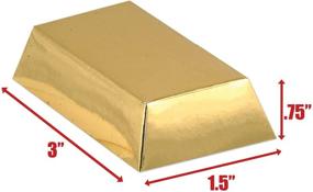 img 2 attached to 💰 Shiny Gold Bar Paper Favor Treat Boxes: Perfect for Pirate, Western, and Casino Party Decorations