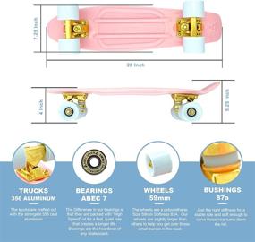 img 1 attached to 🛹 Swell Skateboards: 22 inch and 28 Inch Plastic Retro Mini Cruiser Complete Skateboard - Ideal for Beginner Skaters, Boys, Girls, Youths, Teens, Adults, and College Students.