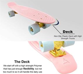 img 2 attached to 🛹 Swell Skateboards: 22 inch and 28 Inch Plastic Retro Mini Cruiser Complete Skateboard - Ideal for Beginner Skaters, Boys, Girls, Youths, Teens, Adults, and College Students.