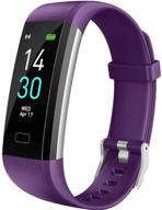 📈 vabogu hr fitness tracker with blood pressure heart rate monitor, pedometer, sleep monitor, calorie counter, vibrating alarm, clock - ip68 waterproof for women men (purple) logo