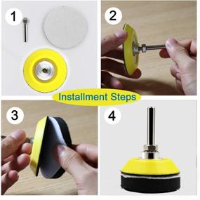 img 1 attached to 🔸 2 Inch (50mm) Hook and Loop Sanding Pad with 1/4 inches Dia Shank Drill Attachment + Soft Foam Layer Buffering Pad - 5 Pack