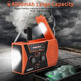 img 3 attached to 🔋 Jomst 4000mAh Hand Crank Emergency Radio: Portable NOAA/AM/FM Solar Weather Radio with 7-in-1 Features, SOS Alarm, Reading Lamp, LED Flashlight, and USB Power Bank Charger