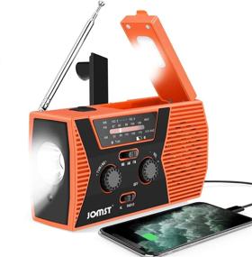img 4 attached to 🔋 Jomst 4000mAh Hand Crank Emergency Radio: Portable NOAA/AM/FM Solar Weather Radio with 7-in-1 Features, SOS Alarm, Reading Lamp, LED Flashlight, and USB Power Bank Charger