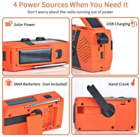 img 1 attached to 🔋 Jomst 4000mAh Hand Crank Emergency Radio: Portable NOAA/AM/FM Solar Weather Radio with 7-in-1 Features, SOS Alarm, Reading Lamp, LED Flashlight, and USB Power Bank Charger