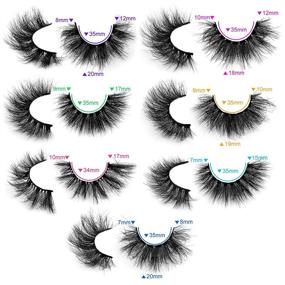 img 2 attached to 🔥 Mink Eyelashes Fluffy Dramatic False Lashes Pack: Wispy Thick 3D Fake Lashes