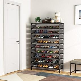 img 2 attached to Maximize Your Closet Space with Tribesigns 10 Tiers Shoe Rack: Large Shoe Organizer for 50 Pairs - Efficient and Stylish Shoe Storage Solution