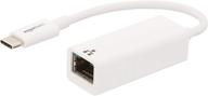 💻 amazon basics usb 3.1 type-c to ethernet adapter - white for apple mac and pc: high-speed internet connectivity achieved! logo