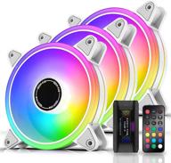 белый вентилятор корпуса ezdiy-fab white moonlight 120 мм rgb с вентилятором hub x и пультом дистанционного управления - aura sync, контроль скорости, адресуемый вентилятор - 3 штуки. логотип