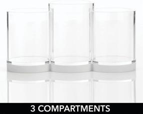 img 2 attached to 🧪 mDesign Plastic Makeup Organizer: 3-Section Storage Cup for Bathroom Vanity Countertops or Cabinet - Clear/White