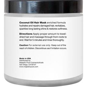 img 1 attached to 🥥 Majestic Pure Coconut Oil Hair Mask: Natural Hair Care Treatment with Hydrating & Restorative Qualities to Restore Shine, Nourish Scalp, and Deep Condition Dry & Damaged Hair - 8.8 fl oz