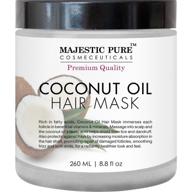 🥥 majestic pure coconut oil hair mask: natural hair care treatment with hydrating & restorative qualities to restore shine, nourish scalp, and deep condition dry & damaged hair - 8.8 fl oz logo