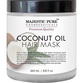 img 4 attached to 🥥 Majestic Pure Coconut Oil Hair Mask: Natural Hair Care Treatment with Hydrating & Restorative Qualities to Restore Shine, Nourish Scalp, and Deep Condition Dry & Damaged Hair - 8.8 fl oz