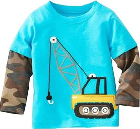 img 2 attached to Warmbaby Toddler Sleeve T Shirts Truck Boys' Clothing at Tops, Tees & Shirts