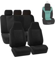 fh group fb107115 premium fabric seat covers (black) full set with gift – universal fit for cars trucks &amp logo