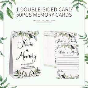 img 2 attached to 🌿 Set of 50 Greenery Eucalyptus Share a Memory Cards and Greenery Place Cards for Graduation, Wedding, Bridal Shower, Birthday Party, Anniversary, Holiday Activity - Black Font