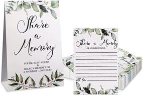 img 4 attached to 🌿 Set of 50 Greenery Eucalyptus Share a Memory Cards and Greenery Place Cards for Graduation, Wedding, Bridal Shower, Birthday Party, Anniversary, Holiday Activity - Black Font