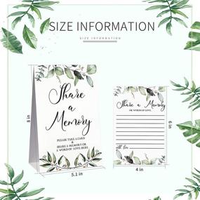 img 3 attached to 🌿 Set of 50 Greenery Eucalyptus Share a Memory Cards and Greenery Place Cards for Graduation, Wedding, Bridal Shower, Birthday Party, Anniversary, Holiday Activity - Black Font