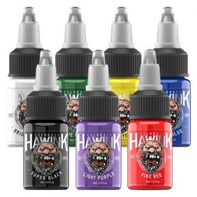 img 4 attached to 💉 Hawink Tattoo Ink Set TI203-15-7: Premium 7 Colors Pigment Kit - USA Tattoo Supply Ink (1/2oz/15ml)