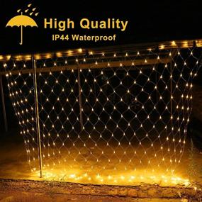 img 3 attached to Oopswow Outdoor Tree Net String Lights - 192LED 8Mode Twinkle Lights for Lawn and Backyard Christmas Decor in Warm White - 9.8ft x 6.6ft