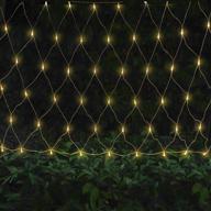 oopswow outdoor tree net string lights - 192led 8mode twinkle lights for lawn and backyard christmas decor in warm white - 9.8ft x 6.6ft logo