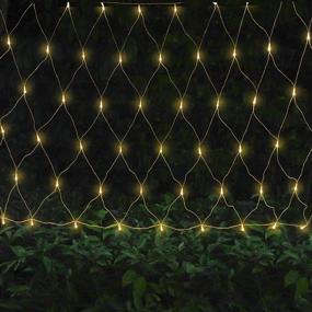 img 4 attached to Oopswow Outdoor Tree Net String Lights - 192LED 8Mode Twinkle Lights for Lawn and Backyard Christmas Decor in Warm White - 9.8ft x 6.6ft