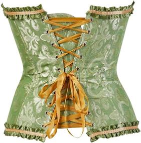 img 2 attached to 👗 Lace Up Corset Overbust Bustier for Women: Fashionable Lingerie, Sleepwear, and Lounge Attire
