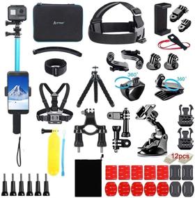 img 4 attached to Artman 61-in-1 Action Camera Accessories Kit: Compatible with GoPro Hero 10/9/8 Black, Max, Hero 7-1, SJ4000/ SJ5000/ SJ6000, DJI OSMO Action – Ultimate Gear Set!