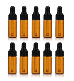 img 3 attached to 🧪 Simple-e 10pcs 5ml 1/6oz Amber Mini Glass Bottle Set with Dropper and Cleaning Cloth - Ideal for Essential Oils and Samples (10-pack)