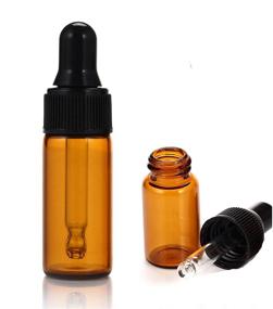 img 2 attached to 🧪 Simple-e 10pcs 5ml 1/6oz Amber Mini Glass Bottle Set with Dropper and Cleaning Cloth - Ideal for Essential Oils and Samples (10-pack)